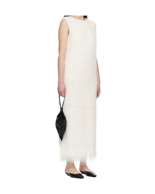 Loulou de Saison White Tiwa Fringed Maxi Dress