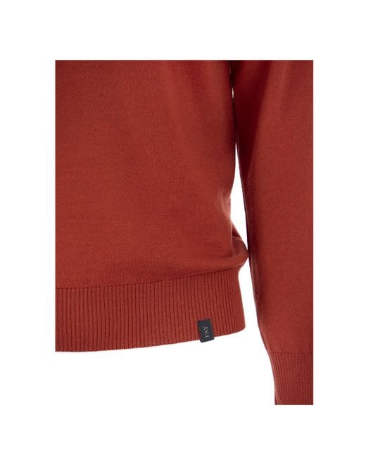 Fay Red Crew-Neck Sweatshirt for men