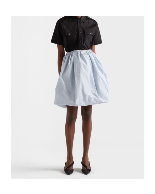 Prada Blue Technical Taffeta Skirt