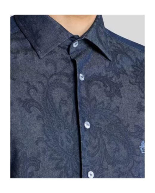 Etro Blue Paisley Ramage Shirt for men