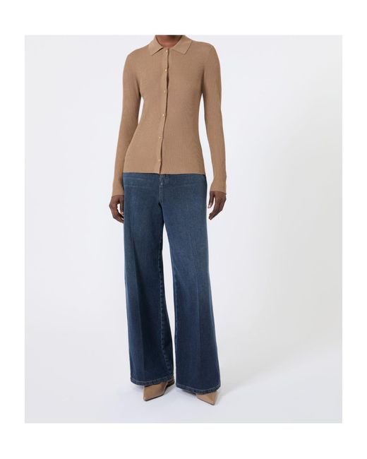 Max Mara Brown Smmlimone Button-Up Cardigan