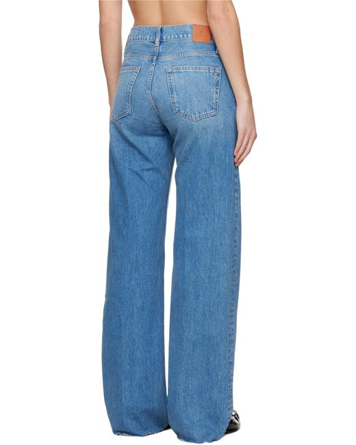Anine Bing Blue Hugh Wide-Leg Jeans