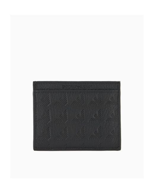 Emporio Armani Black Logo Plaque Card Holder for men