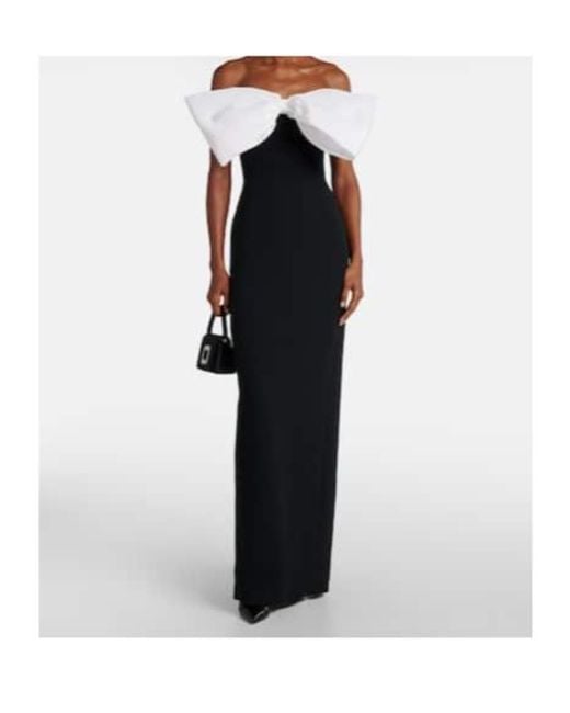 David Koma Black Bow-Detail Gown