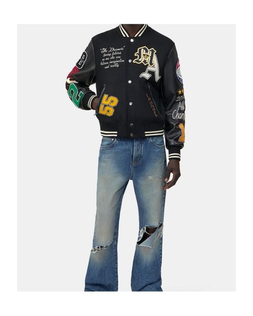 Amiri Black Varsity Patch Jacket for men