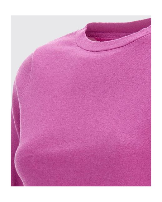 Extreme Cashmere Pink Long-Sleeved Crewneck T-Shirt