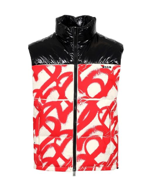 MSGM Red Sleeveless Vest