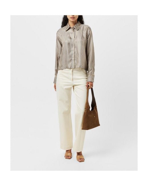 Max Mara Gray Striped Shirt