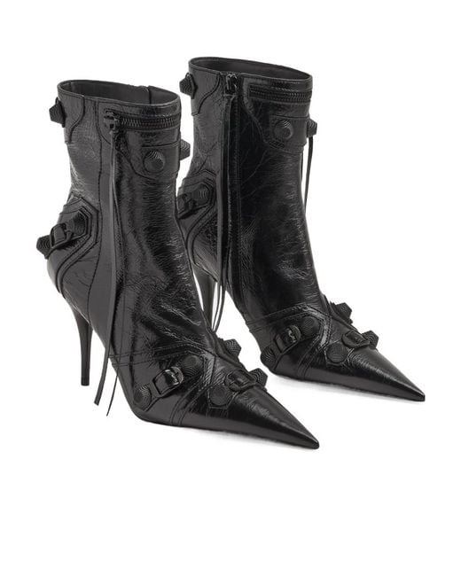 Balenciaga Black Cagole Pointed-Toe Boots