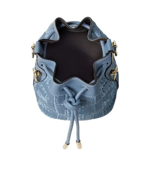 Fendi Blue Mon Tresor Drawstring Bucket Bag