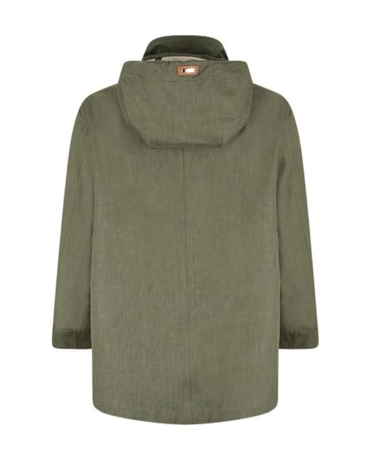 Herno Green Hooded Casual Jacket