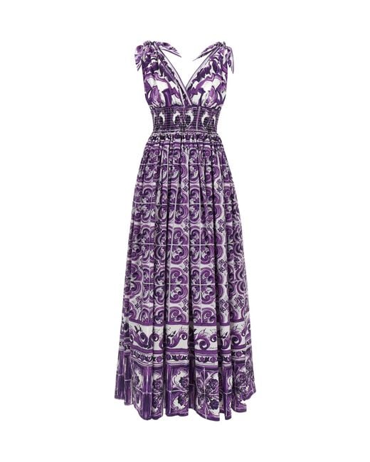 Dolce & Gabbana Purple 'Maiolica' Dress