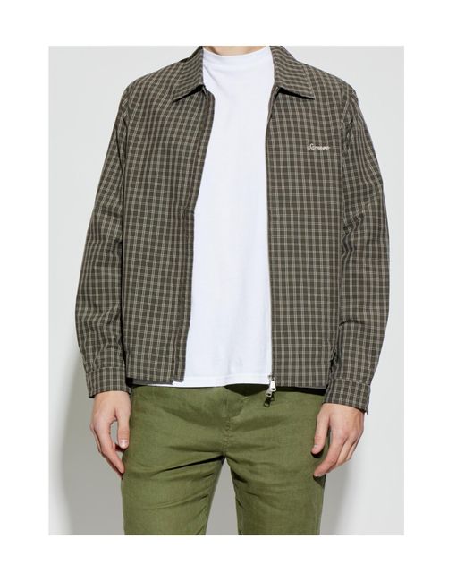 Samsøe & Samsøe Green Sabeck Plaid-Pattern Zip-Fastening Jacket for men