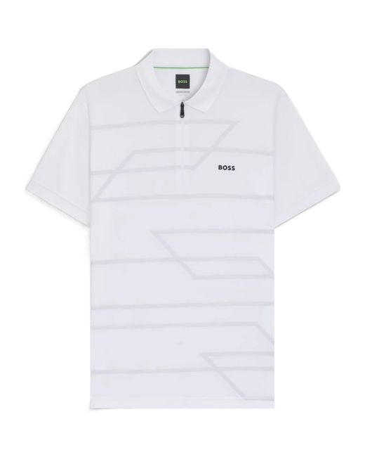 Boss White Slim-Fit Polo Shirt for men