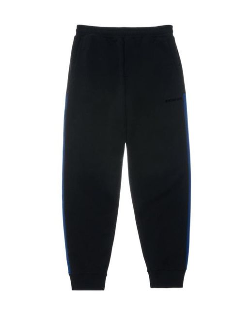 Helmut Lang Blue Logo-Embroidered Cotton Track Pants for men
