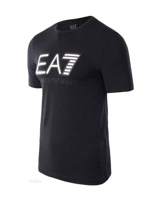 EA7 Black Logo Printed T-Shirt for men