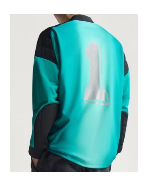 Adidas Originals Blue V-Neck Long Sleeved T-Shirt for men