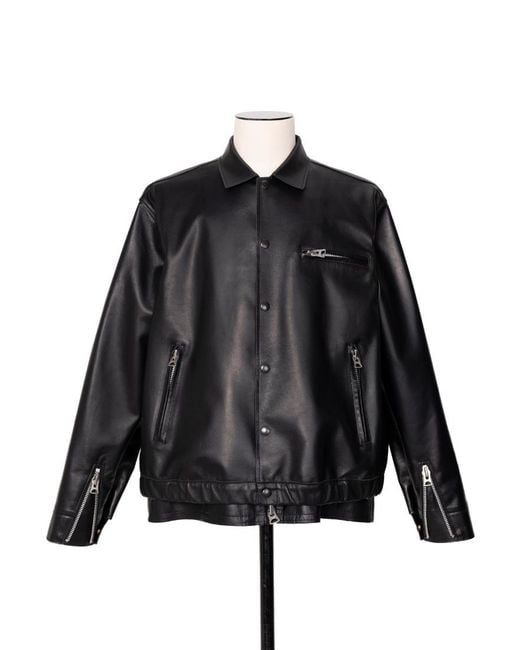 Sacai Black Leather Blouson for men