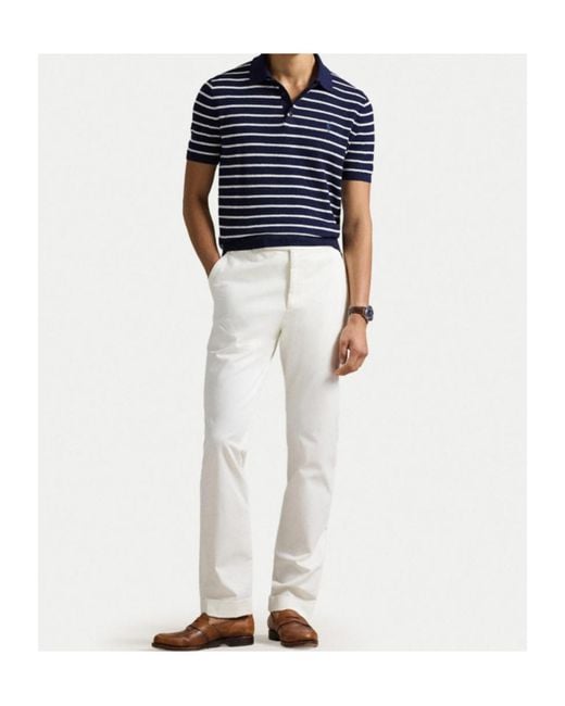 Polo Ralph Lauren Blue Striped Short-Sleeved Polo Shirt for men