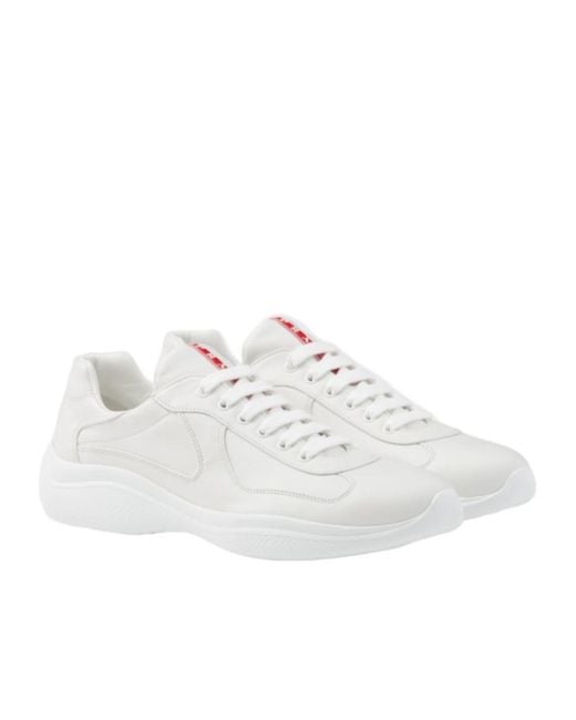 Prada White America's Cup Lace-Up Trainers for men