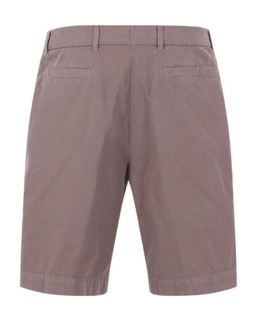 Brunello Cucinelli Gray Garment-Dyed Gabardine Bermuda Shorts for men