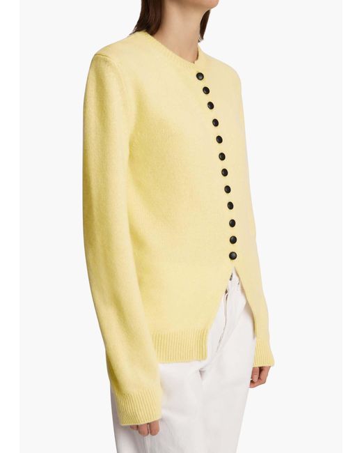 Khaite Yellow Josette Button Cardigan