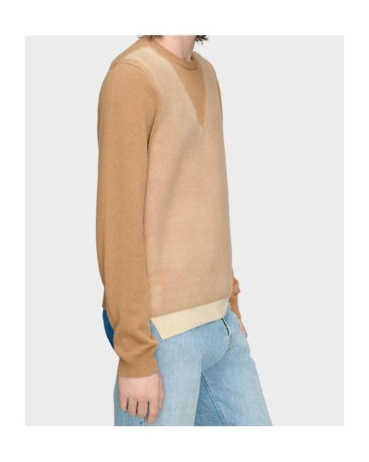 Maison Margiela Natural Fused Knit Wool Crewneck Sweater for men