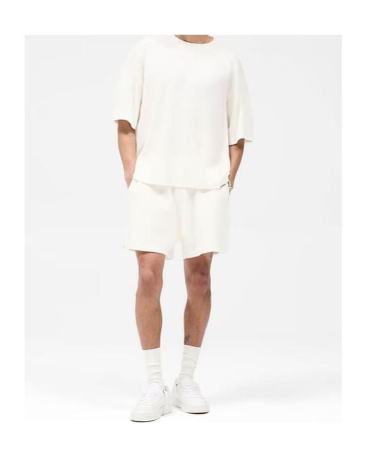 Represent White Waffle Shorts for men