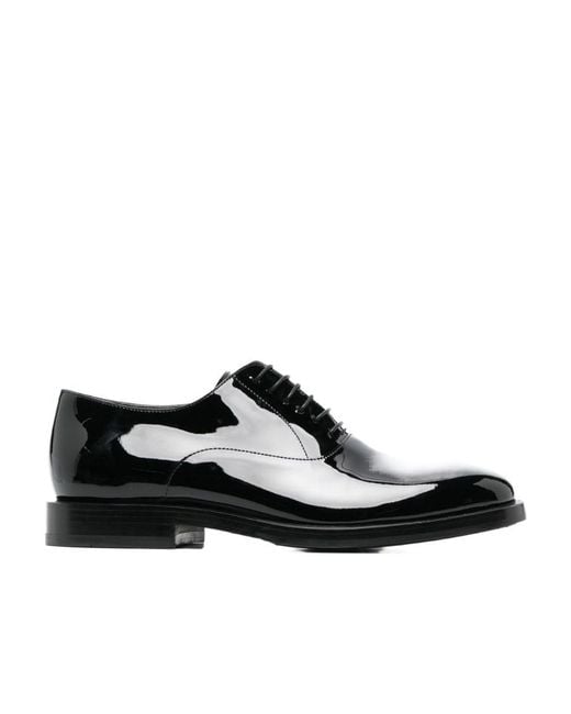 Brunello Cucinelli Black Round Toe Lace-Up Oxford Shoes for men