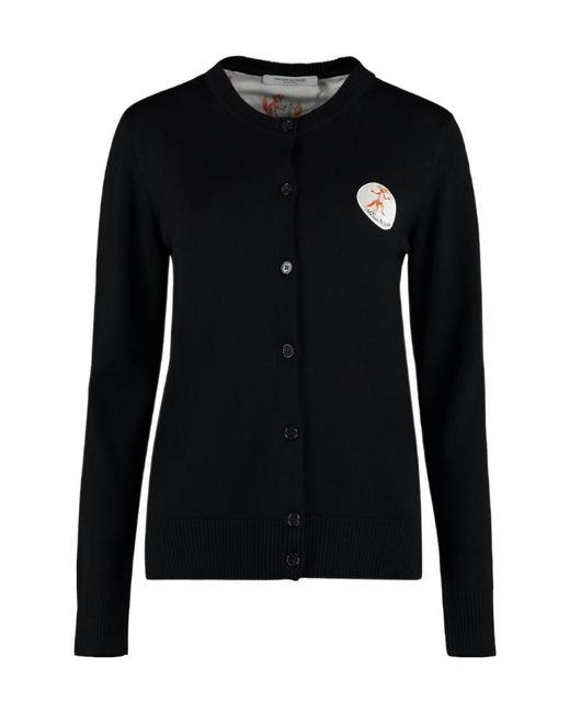 Maison Kitsuné Black Crew-Neck Jumper for men
