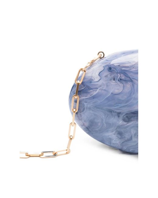 Cult Gaia Blue Marble-Textured Clutch