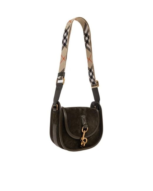 Burberry White Clip Foldover-Top Mini Shoulder Bag