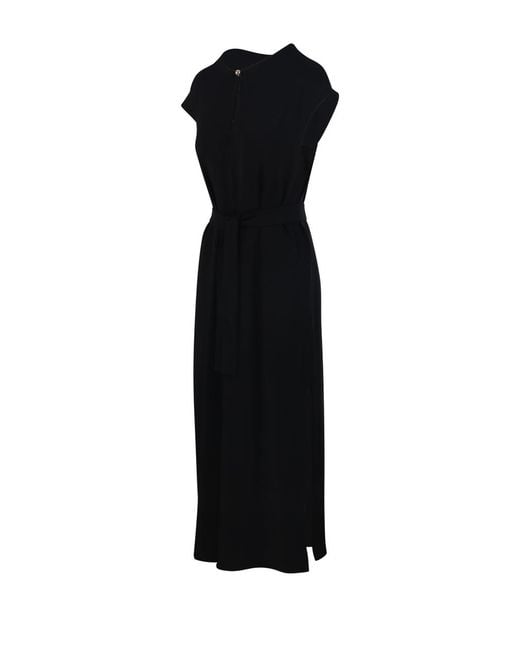 Max Mara Black Feluca Belted Maxi Dress