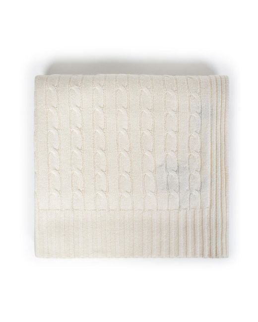 Ralph Lauren White Home Ribbed Knit Throw for men