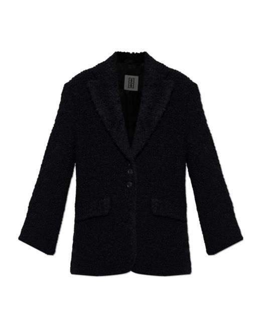 By Malene Birger Black Biena Textured Button Blazer