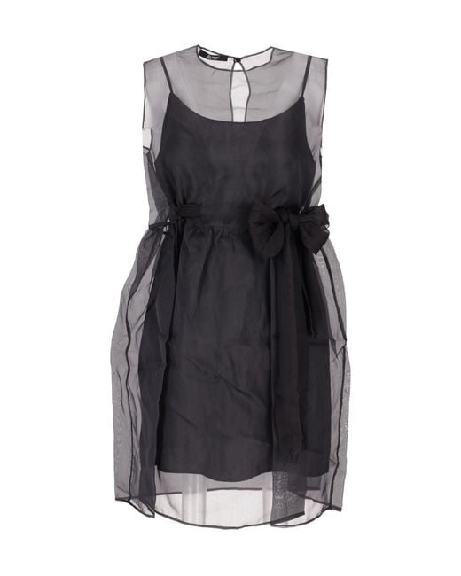 Lela Rose Black Round Neck Dress