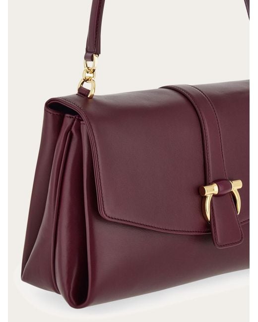 Ferragamo Purple Front Flap Shoulder Bag