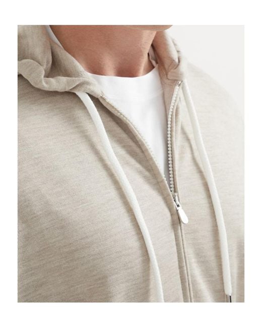 Brunello Cucinelli White Hooded Jacket for men