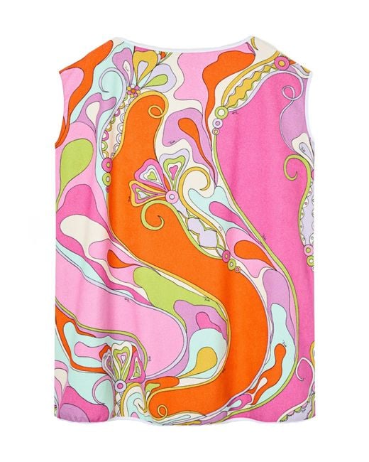 Emilio Pucci Pink Orchidee-Print Cotton Terry Dress