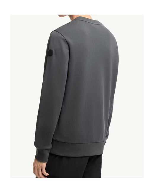 Moncler Black Branded Cotton Sweatshirt for men