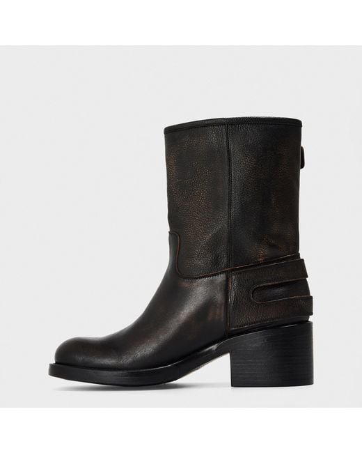 Chloé Black Solid Color Biker Boots