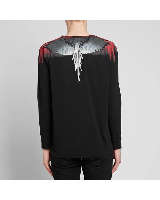 Marcelo Burlon Black Printed Long-Sleeved T-Shirt for men