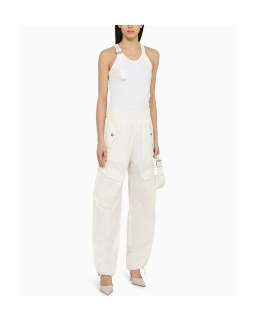 Dion Lee White Logo Casual Pants