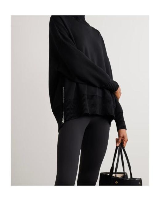 Varley Black Barker Zip-Detail Sweatshirt