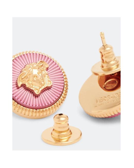 Versace Pink Medusa Biggie Stud Earrings