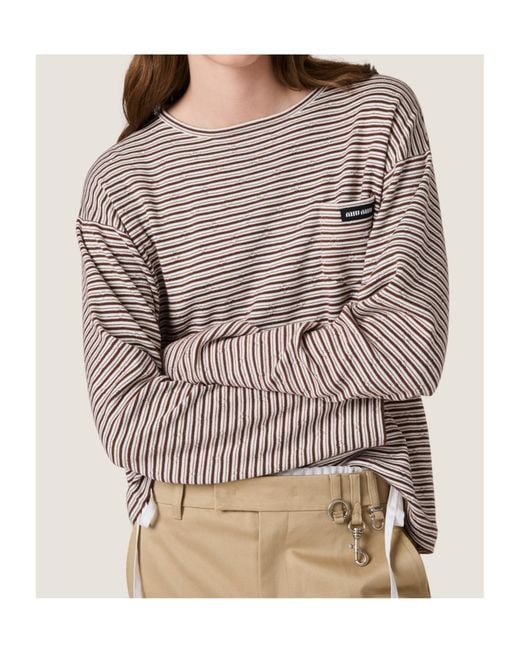 Miu Miu Multicolor Striped Pocket Knitted Top