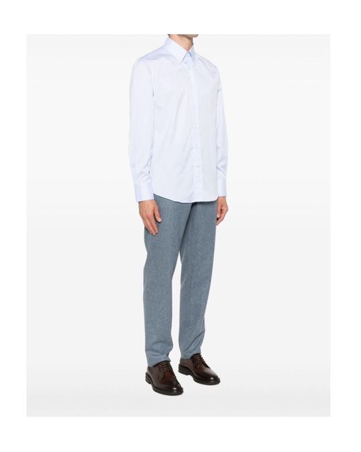 Brunello Cucinelli White Cotton Shirt for men