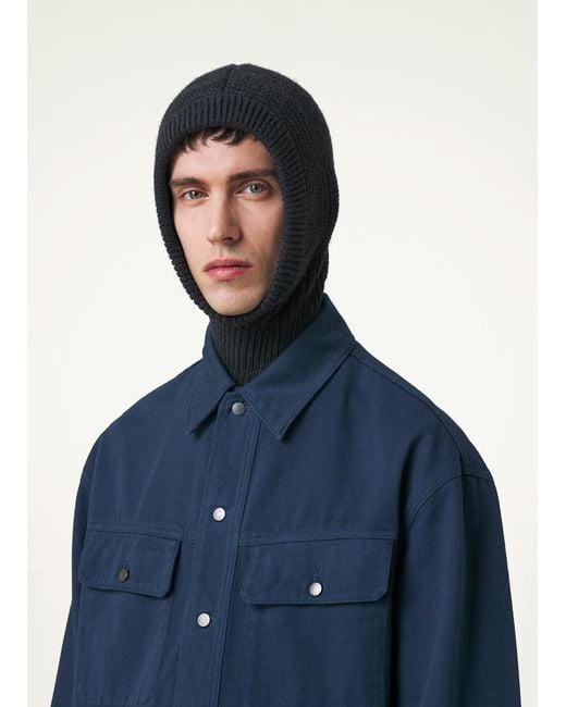 Lemaire Black Slip-On Ribbed Balaclava for men