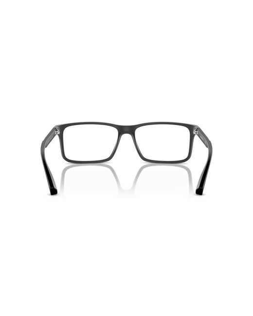 Emporio Armani White Rectangular Frame Glasses for men