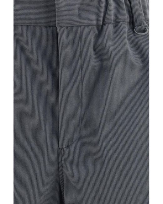 Herno Gray Pleated Casual Trousers for men